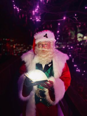 Professional Santa in Los Angeles CA for nighttime holiday activation and entertainment event