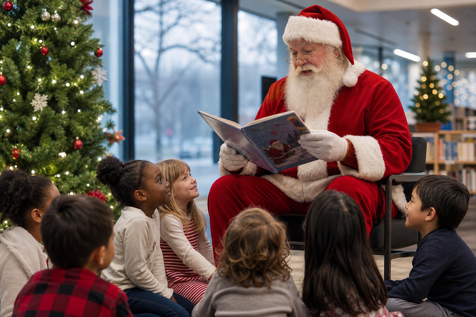 Book Santa in Columbus Ohio for community holiday storytime and family events
