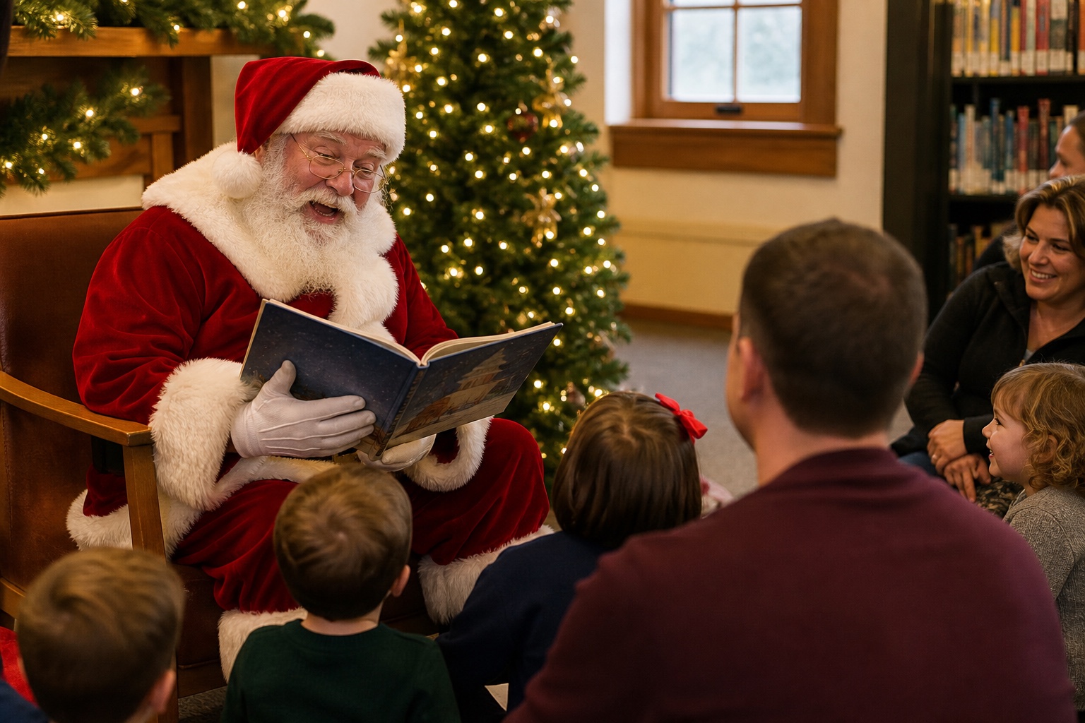 Book Santa in Indianapolis Indiana for community holiday storytime and family events