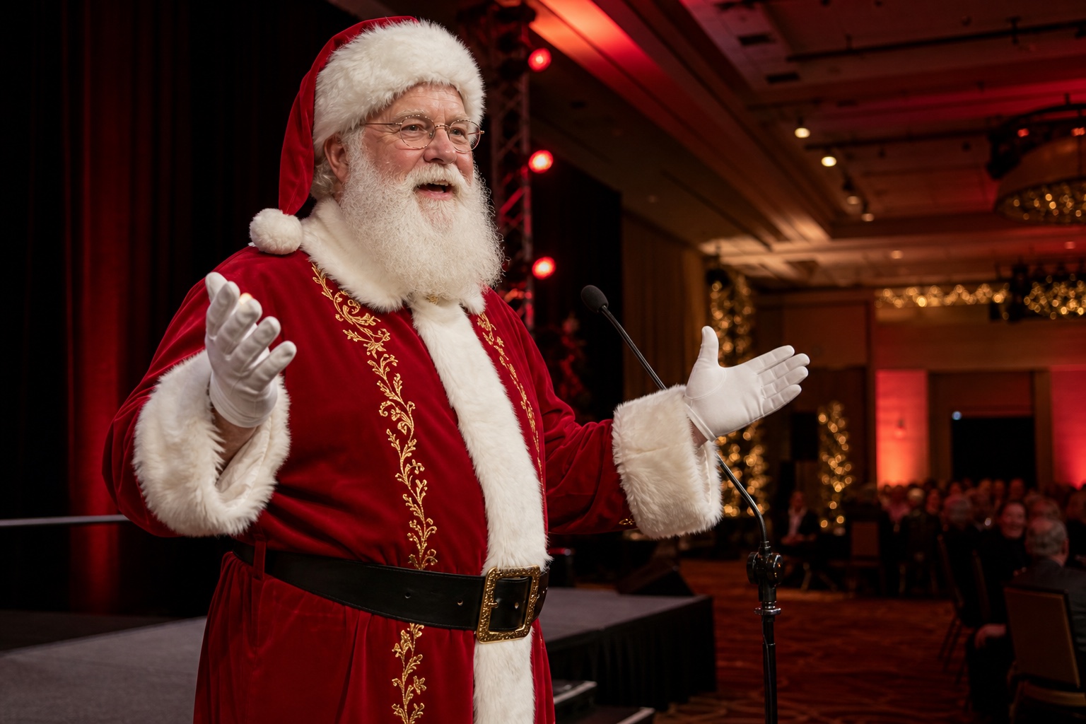 Traditional Santa for Las Vegas Corporate Convention Event Traditional Santa at a Las Vegas corporate convention holiday event